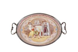 A 19TH CENTURY VIENNESE SILVER AND ENAMEL TRAY C.1880 BY LUDWIG POLITZER