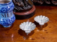 A PAIR OF STERLING SILVER SHELL DISHES