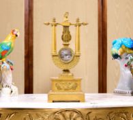 A FINE EARLY 19TH CENTURY FRENCH ORMOLU LYRE CLOCK