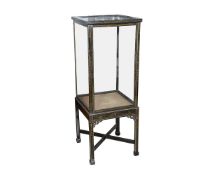 A 19TH CENTURY CHIPPENDALE STYLE GLAZED DISPLAY CABINET