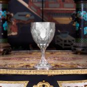 A LARGE 19TH CENTURY STERLING SILVER CHALICE C. 1867, JOHN HUNT & ROBERT ROSKELL