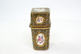 A LATE 18TH CENTURY ENGLISH ENAMEL SCENT NECESSAIRE C.1780