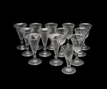 A COLLECTION OF 18TH AND 19TH CENTURY SHERRY GLASSES