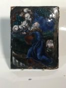 A 17TH CENTURY LIMOGES ENAMEL PLAQUE