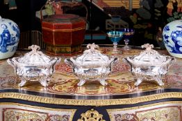 A FINE SET OF THREE GEORGE IV STERLING SILVER TUREENS C. 1830, JOSEPH ANGELL I
