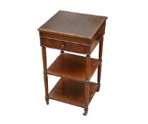 A 19TH CENTURY FRENCH MAHOGANY DRINKS TROLLEY / TABLE