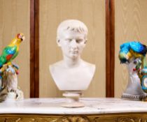 A COMPOSITION MARBLE BUST OF CAESAR AUGUSTUS