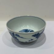 A CHINESE BLUE AND WHITE PORCELAIN BOWL