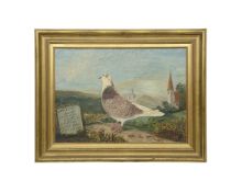 N. NIZET (FRENCH, 19TH / 20TH CENTURY): A PAINTING OF A PRIZE WINNING PIGEON