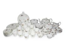 TWO 19TH CENTURY PORCELAIN TEA SETS DECORATED WITH PINK ROSES