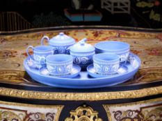 WEDGWOOD: A RARE JASPERWARE NEO-CLASSICAL STYLE CABARET SET