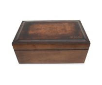 A WESLEY BOBER CEDAR LINED, LEATHER CIGAR HUMIDOR WITH HYGROMETER