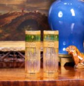 A PAIR OF LATE 19TH CENTURY BOHEMIAN VASES