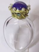 AN EARLY 19TH CENTURY FRENCH ROCK CRYSTAL SCENT BOTTLE C.1820