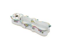 MEISSEN: A 19TH CENTURY PORCELAIN INKWELL