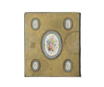 A 19TH CENTURY ORMOLU AND SEVRES STYLE PORCELAIN MOUNTED BLOTTER
