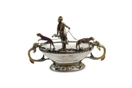 HERMANN BOHM: A FINE ROCK CRYSTAL AND ENAMELLED BOWL C.1890.