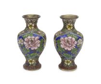 A PAIR OF CHINESE CLOISONNE VASES