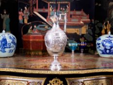 A FINE AND LARGE 19TH CENTURY STERLING SILVER WINE EWER C.1894