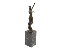 A BRONZE FIGURE OF A DANCING GIRL