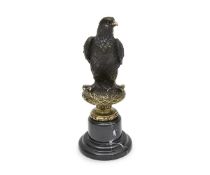 A BRONZE MODEL OF A GOLDEN EAGLE