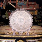 A FINE EARLY VICTORIAN STERLING SILVER TRAY, C. 1839, JOSEPH ANGELL I & JOHN ANGELL I