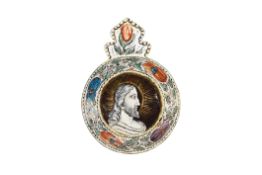 A 17TH CENTURY LIMOGES PAINTED ENAMEL TASTEVIN C.1680.