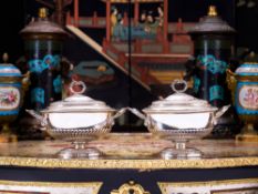 PAUL STORR: A PAIR OF REGENCY STERLING SILVER TUREENS, C. 1810