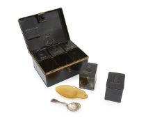 A 19TH CENTURY TOLEWARE SPICE BOX