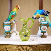 A FINE LATE 19TH CENTURY BOHEMIAN ENAMELLED GLASS JUG FOR THE ISLAMIC MARKET