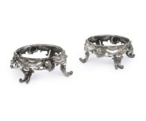 A PAIR OF LATE 19TH CENTURY SILVERED BRONZE STANDS