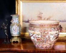 A LARGE 19TH CENTURY MEIJI PERIOD SATSUMA JARDINIERE