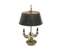 A 19TH CENTURY FRENCH ORMOLU AND TOLE BOUILLOTTE LAMP