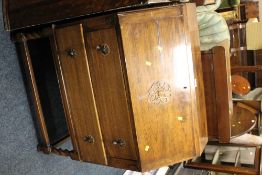 A VINTAGE OAK BARLEYTWIST BUREAU