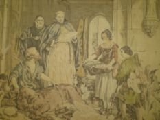 A FRAMED WALL HANGING TAPESTRY OF BOLTON ABBEY