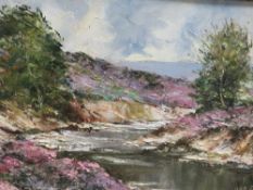 KEN JOHNSON - AN IMPRESSIONIST LANDSCAPE ON BOARD 19.5 X 32.5 CM