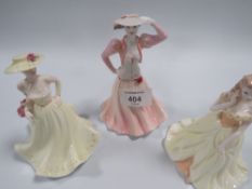 THREE SMALL COALPORT FIGURINES