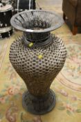 A LARGE MODERN METAL VASE - H 85 CM