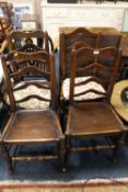 A SET OF FOUR OAK COUNTRYMADE DINING CHAIRS