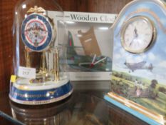 A BRADFORD EDITION RAF WINGS OF VALOUR 90TH ANNIVERSARY CLOCK , TOGETHER WITH A LIMITED EDITION