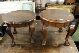 A PAIR OF SMALL COLONIAL HARDWOOD TABLES