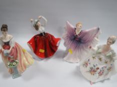 FOUR ROYAL DOULTON FIGURES TO INCLUDE ALEXANDRA, ISADORA, KAREN, DIANA