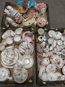 TWO TRAYS OF ASSORTED TEA WARE ETC TO INCLUDE PARAGON. AYNSLEY, WEDGWOOD ETC TOGETHER WITH A TRAY OF