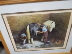 A SIGNED LIMITED EDITION DAVID SHEPHERD PRINT 'SHAMPOO TIME', NUMBER 334 / 850