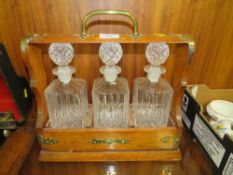 A THREE BOTTLE TANTALUS - A/F