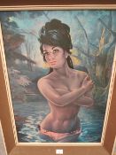 A MID CENTURY PRINT OF A BATHING NUDE BY J. H. LYNCH