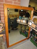 THREE LARGE PINE FRAMED RECTANGULAR MIRRORS 137 x 105 cm