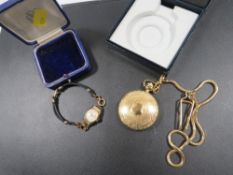 A MODERN SEKONDA FULL HUNTER POCKET WATCH TOGETHER WITH A LADIES WRIST WATCH A/F