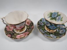 TWO ROYAL ALBERT FLORAL CUPS AND SAUCERS