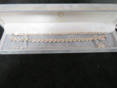 A HALLMARKED SILVER BRACELET TOGETHER WITH A 925 EXAMPLE AND A 925 CHAIN (3)